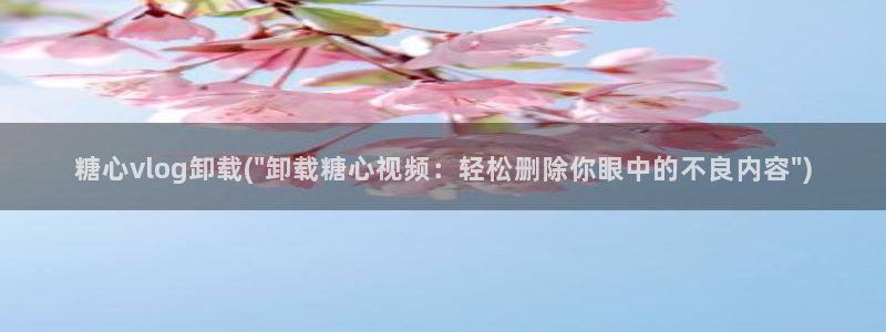 糖心vlog亚洲制服:糖心vlog卸载(